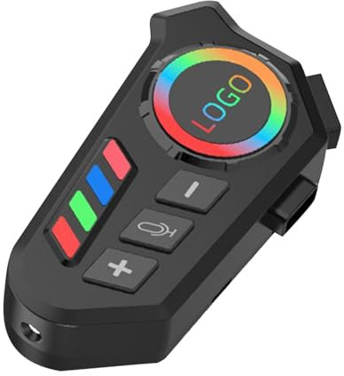 shjxi Helmet Headset, Intercom Earphone, Voice Assistant Colorful Light Noise Cancelling Device, Waterproof Audio Riding Gear, Headset Use for Snowmobile Outdoor, Multicolor