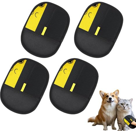 PASLFC 4 Stück Tierhaarentferner Handschuh Doppelseitige,Fell Magnet Handschuh Wiederverwendbare,Handschuh Tierhaarentfernung,Pet Hair Remover Glove,Katzenhaarentferner Handschuh für Katzen und Hunde