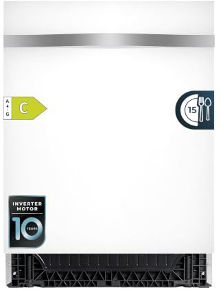 Cecotec Lavavajillas 60cm Bolero Aguazero 6620 Full-BI Matt White Glass C | 1850W, 15 Cubiertos, 8 Programas, Integrable, Pantalla FullColor, Smart Wash, Turbo Dry+, Dual Zone Wash, Puerta Blanco Mate