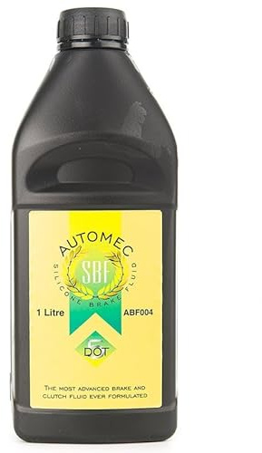 Silicone DOT 5 Brake and Clutch Fluid, High-Performance, Black, 1 Litre, Heat and Moisture Resistant, for Cars and Motorcycles SBF