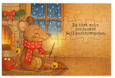 Mr. & Mrs. Panda Puzzle Maus Weihnachten Design 24 Teile - Geschenk, 2000, Weihnachtsgruß, Mäuschen, 500, Weihnachtsmotiv, 1500, 300, Frohe, 1000