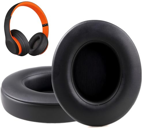 Replacement Ear Pads for Beats Studio 2 & 3 (B0501, B0500) Wired/Wireless Headphones Ear Cushions with Soft Protein Leather Noise Isolation Memory Foam Replacement Earpads, Black