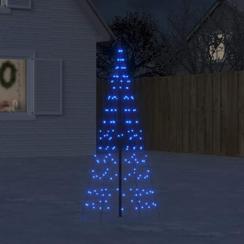 LoogCape Árbol de Navidad LED azul 200 LED 180 cm con 8 efectos de luz para interior y exterior, cadena de luces de bajo consumo, resistente a la intemperie, fácil montaje, ideal para jardín, balcón