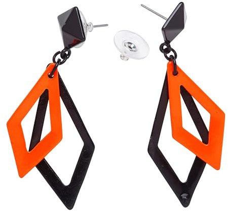 WIDMANN MILANO PARTY FASHION - Pendientes rombo, pendientes, bisuteria, disco, años 80, disfraz, carnaval