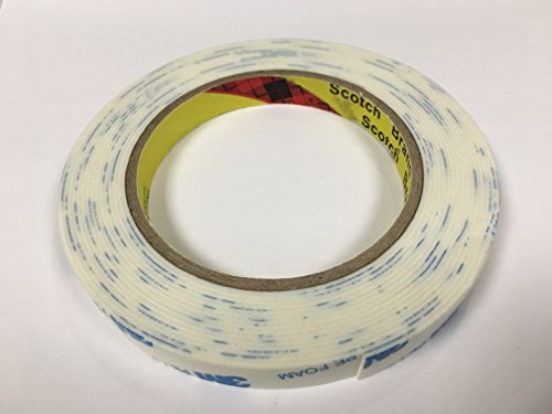 Unbekannt 3M 1600T doppelseitiges Polyethylen Schaumklebeband, Montageband im wiederverschliessbaren Zip-Beutel; für Kunst, Handwerk, Dekoration; Stärke: 1mm, Maße: 12mm x 5m