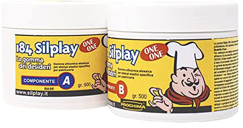 Prochima, Sillplay 184/30 A+B, Gomma Siliconica Bicomponente da Cucina, Prodotto Ideato per Stampi Antiaderenti per Derivanti dallo Zucchero, 100% Made in Italy, 1 Kg