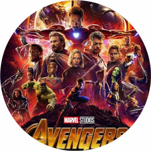 Avengers Runde Tortenaufleger 20CM - Geburtstag Tortenbild Zuckerbild Tortenplatte Oblate Kuchenzuckerplatte