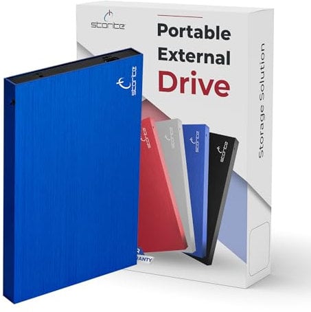 Storite 2.5 Ultra Slim Portable External Hard Drive USB 2.0 with 250GB Memory Expansion HDD Backup Storage, Fast Data Transfer, Hard Disk Compatible with MAC/PC/Laptop/Desktop/Chromebook (Blue)