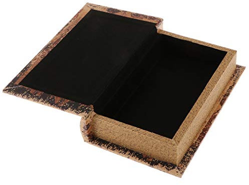 1pcs Vintage Faux Livres Creux Accessoires Livres Boîte Sûre Pour Cacher L'argent Des Bijoux - Carte du monde_C