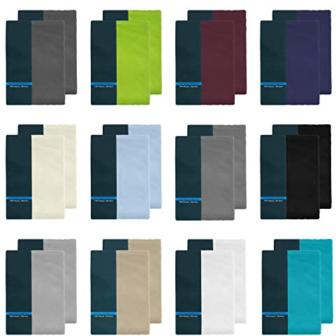 2er Pack Kinder Spannbettlaken 70x140 cm 100% Microfaser Spannbetttuch für Babybett Kinderbett Türkis