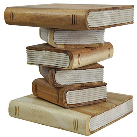 Thaiboo Bücherhocker Beistelltisch Blumenständer Säule Hocker Nachttisch Blumensäule (13436 - Höhe 31cm)
