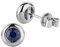 Ardeo Aurum Damen Ohrringe-Ohrstecker aus 375 Gold Weißgold mit 0,65 ct Saphir natürlich blau 7 mm rund Zargenfassung