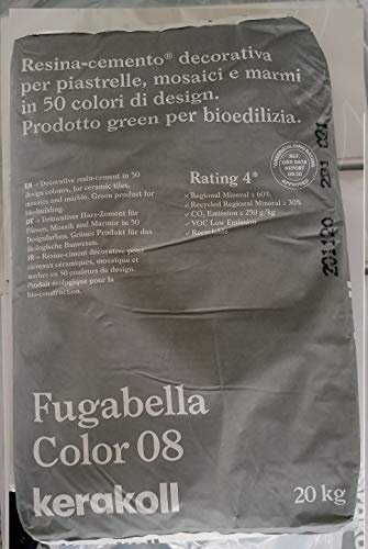 FUGABELLA COLOR 08 KG.20 Resina‑cemento® decorativa per la stuccatura di piastrelle, mosaici e marmi