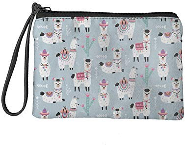 Jeiento Kleingeldbörse Geldbörse Kleingeldbörse Münzclips Clutch Handtasche für Damen Mädchen Reißverschluss Taschen für Geldbörse weiches Flanell, Alpaka (Blau) - coin purses-14