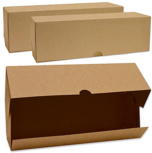 ScrapCooking - Lot de 2 Boîtes à Bûches et Cakes - Carton Kraft Alimentaire - 35 x 11 x 11 cm - Transport Gâteaux Pâtisseries Desserts Noël - Fabriqué en France - 5500