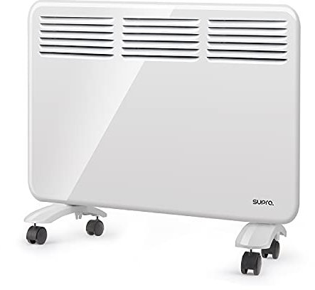 Supra QUICKFIX 1500 - Thermoconvecteur, radiateur électrique, adapté aux salles de bains, programmable, installation murale ou roulettes, température réglable, minuterie, blanc