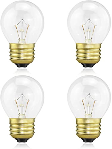 LinMiFo Oven Light Bulb 40 Watt Appliance Bulb, G45 Clear - High Temp 120V 415 Lumens E26 Standard Base, Appliance Light Bulb for Oven Stove Refrigerator Microwave 4-Pack