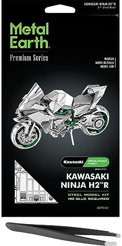 Metal Earth Fascinations Premium Series Kawasaki Ninja H2R 3D Metall Modellbausatz Bundle mit Pinzette