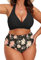 Joligiao Costume da Bagno Donna Due Pezzi Costumi Push Up Scollo a V Halter Bikini Set Costume da Bagno Mare a Vita Alta Ruched Controllo Addominale Bikini Beachwear Swimwear Taglie Forti(Rosa,XL)