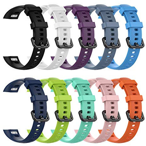 Hidyliu Bracelet de Montre en Silicone Souple Bracelet de Rechange pour Huawei Band 3 Pro et Band 4 Pro (Violet)
