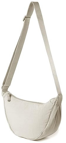 Borsa a Tracolla per Donna - Piccola in Nylon a Mezzaluna Morbida, Casual, Zaino a Tracolla