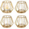 Romadedi Teelichthalter Gold Metall Kerzenhalter: 4er Set Windlicht Klein für Teelichter Deko Wohnzimmer Tischdeko Teelichtgläser für Zimmer Schlafzimmer Esstisch Home Decor