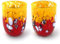 MAZZEGA ART & DESIGN 2 Murano-Gläser, hergestellt auf der Insel Murano, mundgeblasen und handgefertigt von Meistern Glasmalern - Special Edition (gelb-rot, 2)