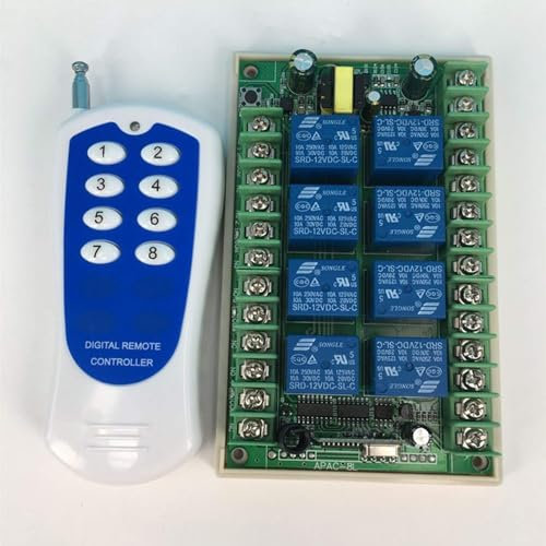 8 Kanäle AC 220V 230V kabellose Fernbedienung Funkschalter LED Schalter System Empfänger Sender Relaismodul Lampen motor-200M Fernbedienung Messehallen Garagentor Kran Regler