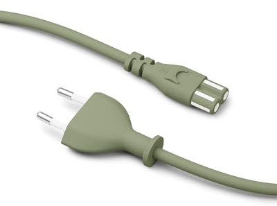 Pedestal Power Cable 7,5m (Grün) | Stromkabel 2 Polig - TV Kabel Kompatibel mit Playstation und Xbox | Euro Netzkabel für Kaltgeräte | Kaltgerätekabel Fernsehkabel mit Euro Stecker (Euro 8)