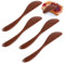 Ymapinc 4 Stück Holz Spatel Dickes Buttermesser Käsemesser Erdnussbuttermesser zum Verteilen von Brot Marmelade Sahne Backen von Desserts(15,3 x 2.6cm)