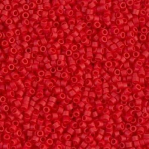 Miyuki DELICA Perles de rocaille en verre japonais, taille 11/0, opaque, rouge foncé mat # DB0753