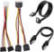 4 Pcs SATA Cables Kit, Comprehensive SATA III Data Power Cables for HDD SSD Right Angle Straight, Sata Power Splitter Male to Female Cable Mounting Kit Durable Compatible for All SATA Device Needs