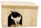 mamikids - Cuccia Gatto Cane Coniglio da Esterno e Interno in Legno Resistente e Duraturo - Casetta per Gatti, Cani di Piccola Taglia e Altri Animali Domestici, Spazio Ingresso 20x20cm - Made in Italy