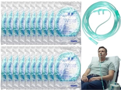 Gafas de Oxígeno para Adultos,20pcs Cánula Nasal de Oxígeno Suave,Máscara de Oxígeno Estándar con Tubo,Tubo de Oxígeno de Silicona Transparente,Tubos de Oxígeno Resistentes a los Aplastamientos,3m