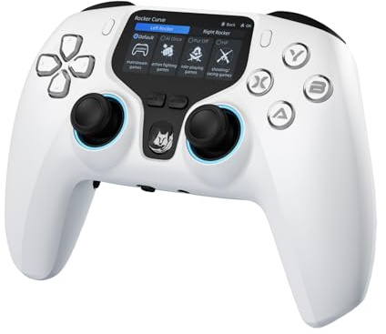 NBCP Interactive Screen Wireless Gaming Controller for PC/Switch/iOS/Android, Gaming Controller with Hall Effect Stick & Trigger/Programmable/RGB Light/Dual Vibration/Gyro/Turbo/3.5mm Headphone Jack
