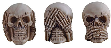 VOGLER Joh. Vogler GmbH 3er Set Totenschädel Nichts hören sehen Sagen Totenkopf Schädel Figur