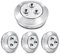 SOAIY [Versión mejorada] 4PCS Luces led adhesiva para interior con pulsador, Lámpara nocturna sin cable en el interior del armario, cocina, vitrinas de cristal, habitaciones, garajes, etc. Plateado