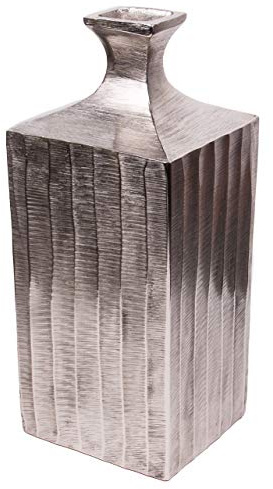 Edle Metallvase Clara massiver Aluguss, Deko-Vase Farbe Silber Höhe 35cm