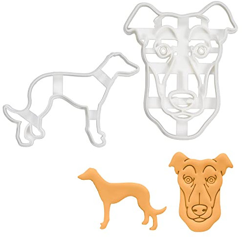 2er Set Windhund Ausstechformen (Formen: Gesicht & Körper), 2 Teil, Bakerlogy