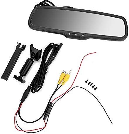 Rückspiegel-Monitor, 4,3 Zoll Auto Rückspiegel Auto Abblendmonitor mit Halterung Spiegel Dash Cam schwarz