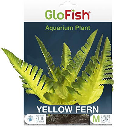 GloFish Aquarium-Dekoration, Gelber Farn.