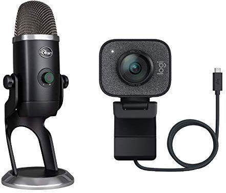 Logitech Streamcam for Full HD Live Streaming and content Creation - Graphite+Blue Microphones Yeti x Professional Condenser USB Microphone with High-Res Metering - Blackout