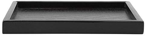 YOUTHINK Wood Tea Tray, Rectangle Shape Solid Wood, Black, 22 x 15cm
