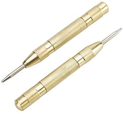 Automatic Center Punch, Entemah 13 CM Heavy Duty Brass Spring Loaded Center Hole Punch (2 Pack)