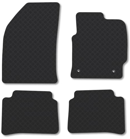 Fits Toyota Corolla (2019+) 3mm Rubber Car Floor Mats | Tailored Fit Carpet Floor Mats non Slip Black Trim Full Coverage Compatible Accessory Front Rear Anti Slip Granulated Backing