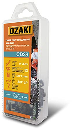 OZAKI - Chaîne Tronçonneuse .3/8 LP (Low Profile) - Jauge 1,1 mm (0,43) - Profil de Gouge Semi-Carré - 52 Entraîneurs