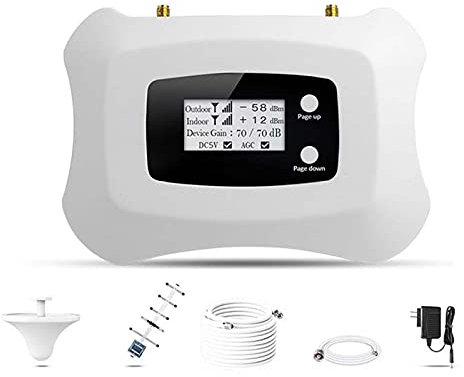 ZXNQ Amplificateur de répéteur de Signal de téléphone Portable 1700/2100 MHz (Double fréquence) Amplificateur de Signal 3G 4G, pour Maison Bureau Basement