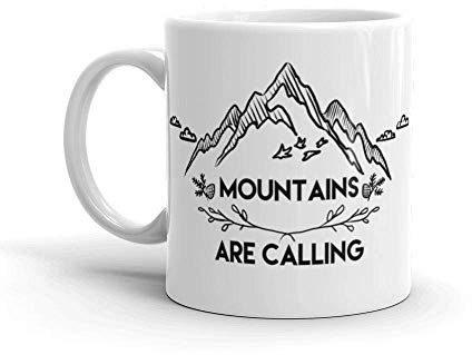 Les montagnes appellent la tasse | Tasse d'homme | Cadeau de plein air | Tasse de camping | Tasse à l'extérieur | Tasse à café en céramique de nouveauté cadeau unique d'amant de désert tasse de thé bl