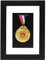 Holz-Medaillen-Aufsteller, 15,2 x 20,3 cm, für Militärmedaillen, Marathon, Schwimmen, Fußball, Sportmedaillen-Etui (schwarz)