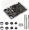 BetterJonny 24 Sets Heavy Duty Leather Snap Fasteners Kit, 17mm Metal Snap Buttons Press Studs Leather Rivets Snaps with 4 Setter Tools for Clothes Bracelet Jackets Jeans (Gun Black)